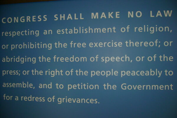 The text of the 1st Amendment