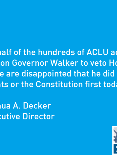 Quote in white text over blue background