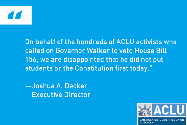 Quote in white text over blue background