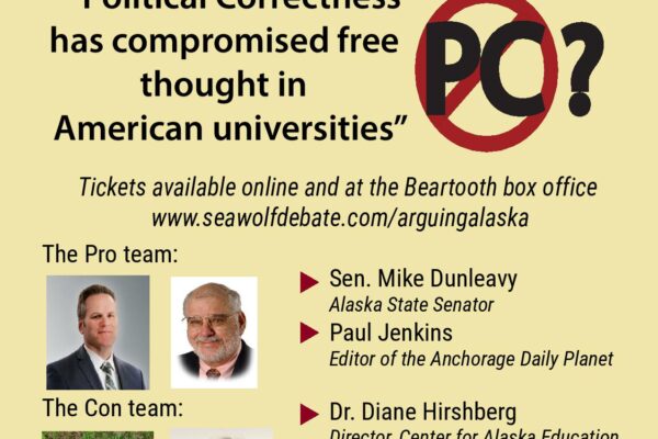 A flyer for Arguing Alaska