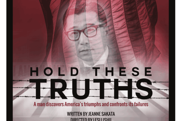 A red and black poster for Juneau run of Hold These Truths