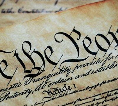 Image of first lines of Preamble "We the people"