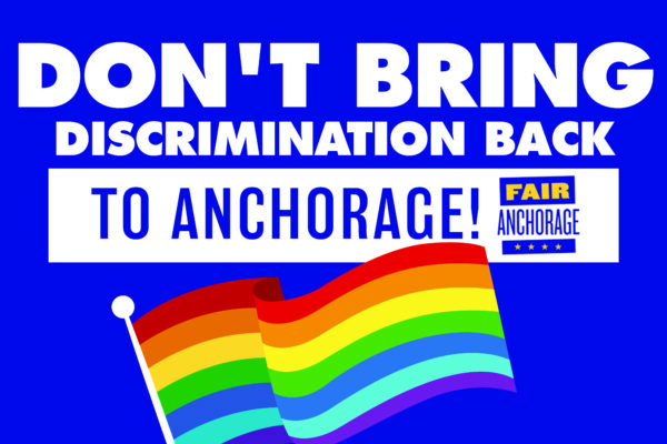 Bright blue back background with a Pride flag in the forefront