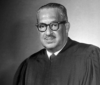 A black and white picture of Thurgood Marshall