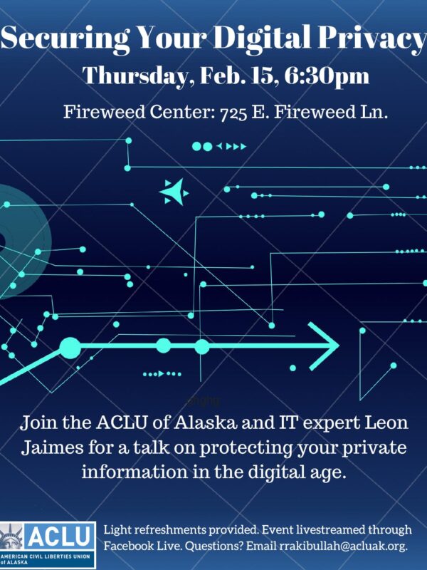 Blue background with image containing event details.