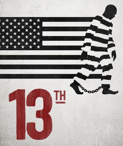 Black and white flyer for 13th movie screening