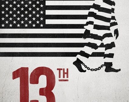 Black and white flyer for 13th movie screening