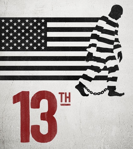 Black and white flyer for 13th movie screening