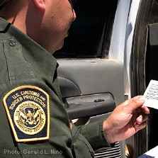 Man with Border Control Badge