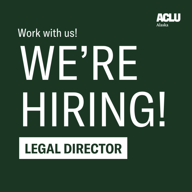 "Work with us! We're Hiring! Legal Director