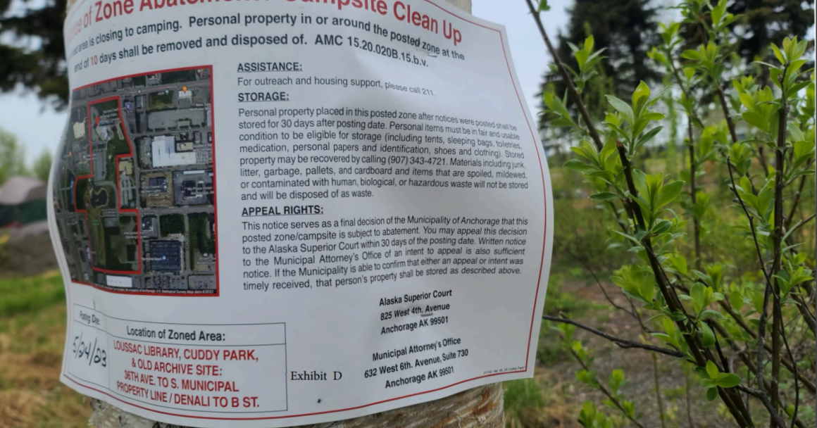 Abatement sign in Davis Park 